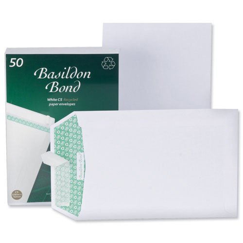 Image of Basildon Bond Envelopes Recycled Pocket Peel and Seal 100gsm C5 White Ref B80277 [Pack 50]