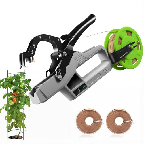 legatrice elettrica per piante da giardino, con 2 rotoli di filo legante, diametro di 45 mm, 6000 volte, legatrice per uva, lamponi e pomodori