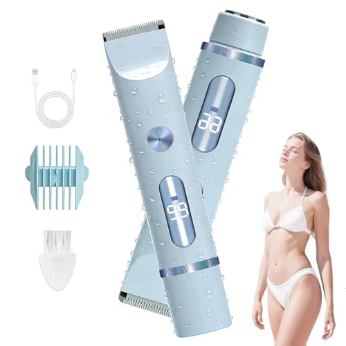 Afeitadora eléctrica para mujer cortapelos corporal femenino y zona bikini azul
