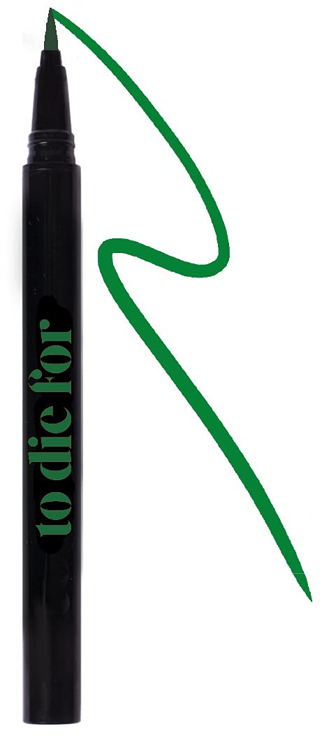 KRASH KOSMETICS Eyeliner Líquido Verde To Die For RAINBOW PARADE - Formula Waterproof 24h Larga Duración-Delineador Ojos Colores Pigmentados -Aplicador de Fieltro Punta Fina - Vegano y Cruelty Free