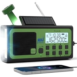 DreamSky Hand Crank Emergency Weather Radio NOAA Alert with Solar Powered | Portable Radio AM FM SW, 18500mWh Rechargeable Battery Operated, Loud SOS Alarm, Flashlight & Reading Lamp, USB Port
