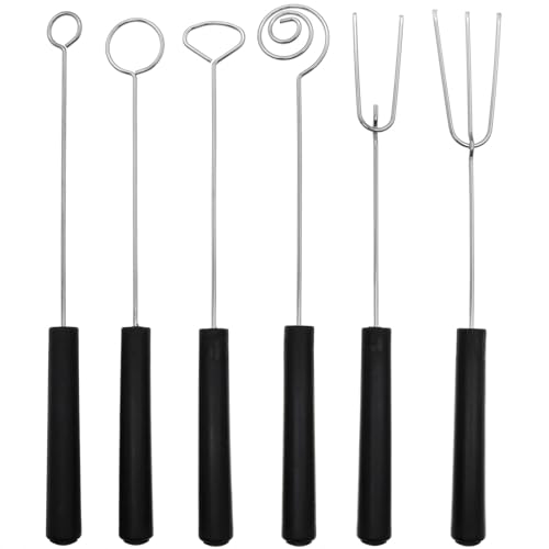 safycaby 6 PCS Chocolate Dipping Tool Stainless Steel Candy Dipping Tool Chocolate Dipping Fork Spoon Set for Handmade Chocolate Pralines Truffles