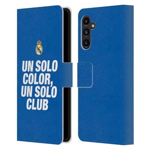 Real Madrid Étui Portefeuille en Cuir Samsung A13 5G Coque Protection Football