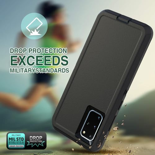 Image of Case for Galaxy S20 Plus, Heavy-Duty Tough Rugged Shockproof Drop Protective Cover Cases for Samsung Galaxy S20 Plus, Black