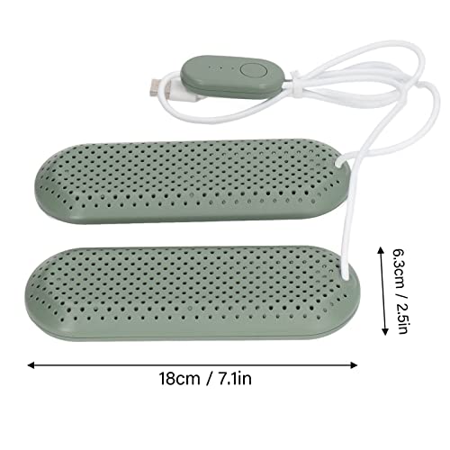 Secador de calzado USB verde con temporizador miniatura 7