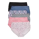 Hanes womens Panties Pack, 100% Cotton Underwear, Moisture-wicking Underwear, Ultra-soft and Breathable, Tagless Briefs, 6 Pack - Brief Fashion Assorted, US
