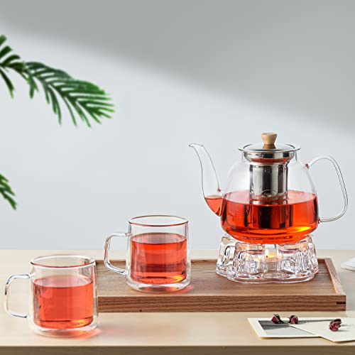 Cnglass Glass Tea Warmer,Universal Heart Shaped Glass Teapot Wramer #TOP4