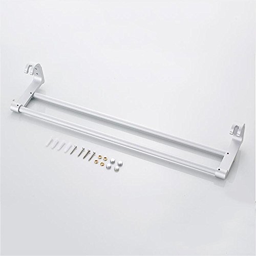 Porte-serviette double barre suspendu avec rack de rangement mural pour douche - 8