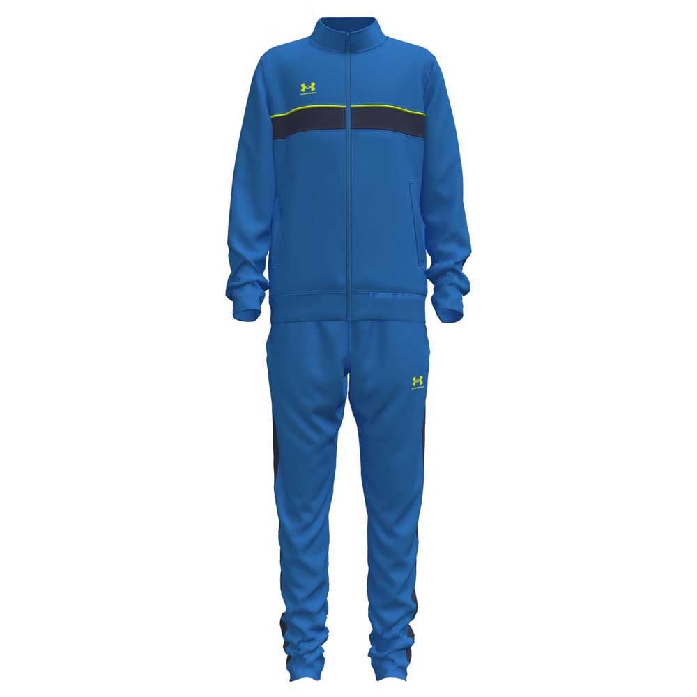 Under Armour Boys' Challenger Tracksuit, Lightweight and Durable Top and Jogging Bottoms, Boys' Tracksuit for Sports, PE and Casual Wear,Blue Atlantis / / High Vis Yellow,YMD