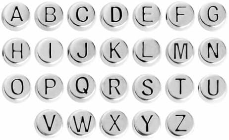 Sadingo Perle di lettere in metallo, per gioielli fai da te, 7 mm ...