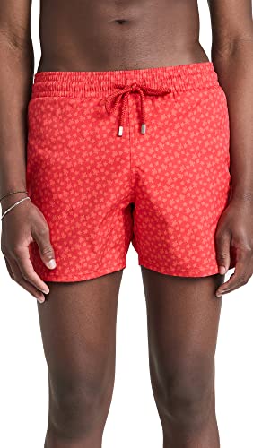 Vilebrequin Bañador Elástico con Estampado Micro Ronde Des Tortues para Hombre, Rojo, L