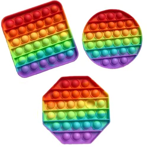 Fidget Toys Hand Spinner Anti Stress Pop It Bolha Colorido - Quadrado