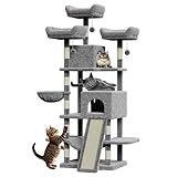 68.5 Inch Tall Cat Tree Tower, Heavy Duty Multi-Level Cat Tower with Scratching Posts, Condo, Plush Perches, Hammocks, Basket & Dangling Balls, Cat Furniture for Indoor Cats