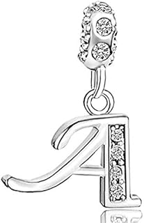KunBead Jewelry Letter Charms Initial Dangle Alphabet Love Crystal Beads for Charm Bracelets for Women