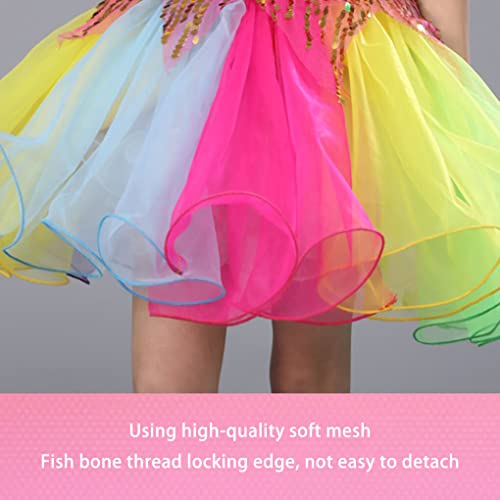 SUDNJIALQ Vestido de balé com lantejoulas para meninas fantasias de tutu conjunto de roupa de dança