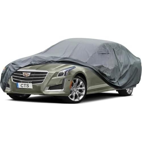 Premium Car Cover Custom Fit Cadillac CTS/CTS-V (2003-2019), 16 Layers Heavy Duty Car Cover Waterproof All Weather with Zipper Door for Sun Rain Snow
