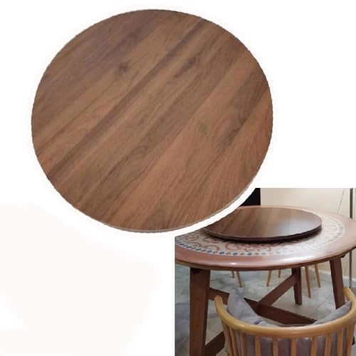 OPOLDBDMAC Redondo Rotatoria Plato Madera Bandeja Giratoria 60cm 70cm 80cm 90cm 100cm, Cocina Tabla Rotativa Bandeja Hotel Servicio Bandeja De Mesa Giratorio(Walnut,24in(60cm))