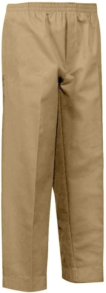 Benefit Wear Mens Full Elastic Waist Pants with Mock Fly