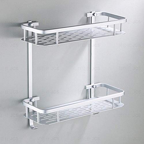 Preisvergleich Produktbild SJYM Aluminium Badezimmerregal Dusche Shampoo Seife Kosmetikregale Badezimmer Küche Aufbewahrungsorganisator Gestellhalter, Doppeldeck
