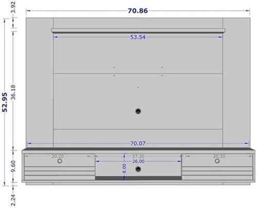 Miniatura 9 de Centro de entretenimiento de madera contemporánea para televisores de hasta 65" en blanco