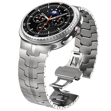 WINGLE Pulseiras de metal para Galaxy Watch 8/8 Classic Samsung Galaxy Watch 8 de 44 mm, 40 mm e 46 mm, pulseira masculina robusta e durável de aço inoxidável, elegante, casual, negócios, titânio