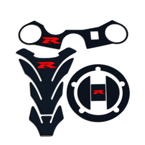 Autocollant de bouchon réservoir en carbone anti-rayure pour té de fourche GSXR