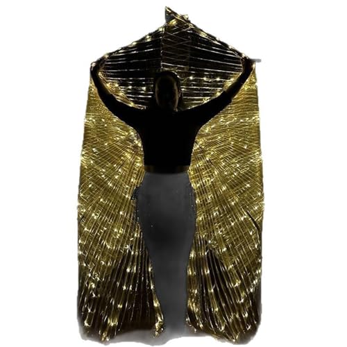 Costume de danse du ventre LED avec ailes d'ange lumineuses et bâtons pour Halloween