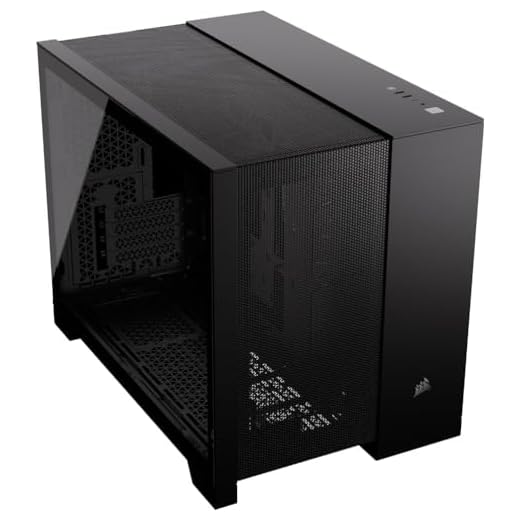 CORSAIR 2500D AIRFLOW mATX PC Case - Nessuna Ventola Inclusa - Design a Doppia Camera - Ampia Flessibilità di Raffreddamento - Compatibile con Schede Madri a Connessione Inversa - Nero