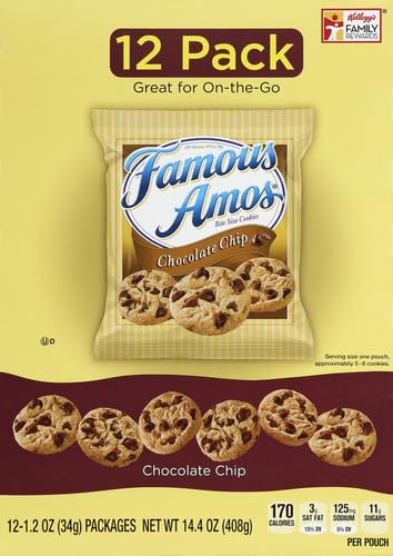 Famous Amos Cookies, Bite Size Chocolate Chip, 1.2 Oz, Pack of 12