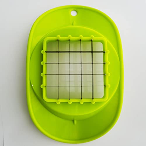 Egg Chopper Fruit Salads Cuter Potato Cutter Hard Boiled Fruit Cube,Vegetable Slicer,White Onion Chopper Food Chopper Manual Mandolin Slicer,Cheese Grater - Length of Each Small Grid 0.5 Inch,Green - Image 7