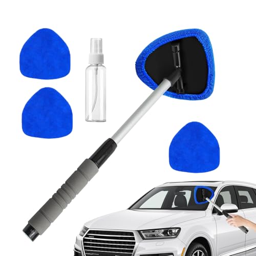 Outil de Nettoyage pour Pare-Brise | Nettoyant pour Vitres Intérieures Lavable Et Réutilisable - Brosses Rotatives Détail Automobile pour Miroirs Camion Maison Sol