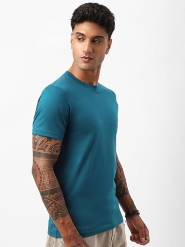 Image of Bewakoof Men's 100% Cotton Solid Regular Fit Half Sleeve Round Neck T-Shirt | Tshirt for Men Cotton| Casual Wear | Street Wear