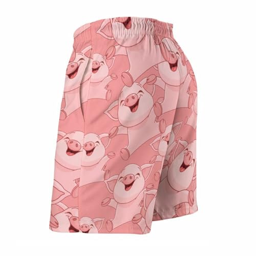 Cute Pigs Men's Swim Trunks Quick Dry Beach Shorts with Mesh Lining Pockets4