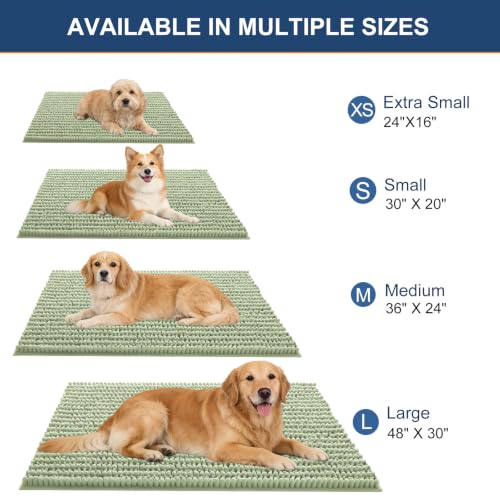 Image of OLANLY Dog Door Mat for Muddy Paws 30x20, Ultra-Absorbent Chenille Mud Mat