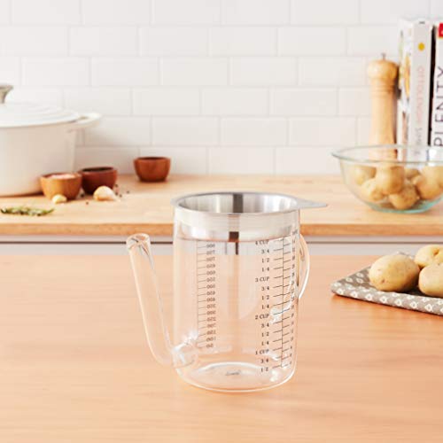 Fetttrennkanne Küchenprofi 1 Liter aus Glas mit Edelstahlsieb