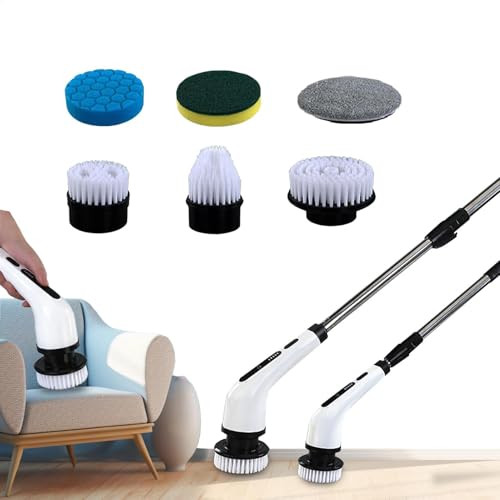 Electric Rotating Scrubber - Cordless Scrubber For Bathroom | Electric Cleaning Brush | Cordless Handheld Power Spinn Brush | Bathtub Scrubber Tile Floor And Wall Dirt Remover Cleaning Brush