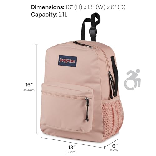 Image of JanSport Central Adaptive Backpack - Wheelchair & Walker Compatible, Tuck-Away Shoulder Straps, Adjustable Backrest Loops & Anchor Straps, Iconic Design, Blue Dusk