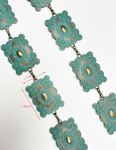TOPACC Concho belts for Women Western Metal Cowgirl Boho Chain Belt for Dresses Jeans Country Concert Outfit2