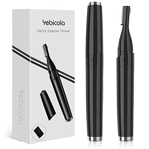 Yebicola Electric Eyebrow Trimmer, Face Razor For Women & Men Facial Hair With Pivoting Head, Battery-Operated Painless 2 In 1 Eyebrow Razor And Hair Remover For Brow Nose Bikini Face Body #TOP22