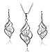 Long Way Fashion Gold/Silver Plated Austrian Crystal Necklace Drop Earrings Set Imitated Pearl Jewelry Set Wedding Jewelry For Women