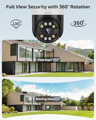 Image of 《2-Way Audio & Auto-Tracking》4K Outdoor Wired Security Camera System,360 Degrees Security PTZ IP Cameras,Surveillance Video Equipment
