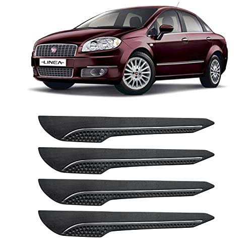 Image of AOSIS-Car Bumper Protector /Bumper Guard for Fiat Linea Classic with Single Chrome Stripe (4-Pcs)