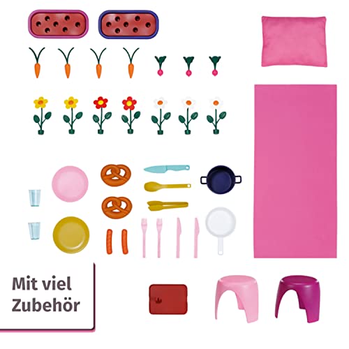 BABY born, Puppenhaus, Weekend Haus mit Licht - und Soundfunktion, öffenbare Seitenteile, Waschbecken, Grill und viel Zubehör, 832752, Zapf Creation