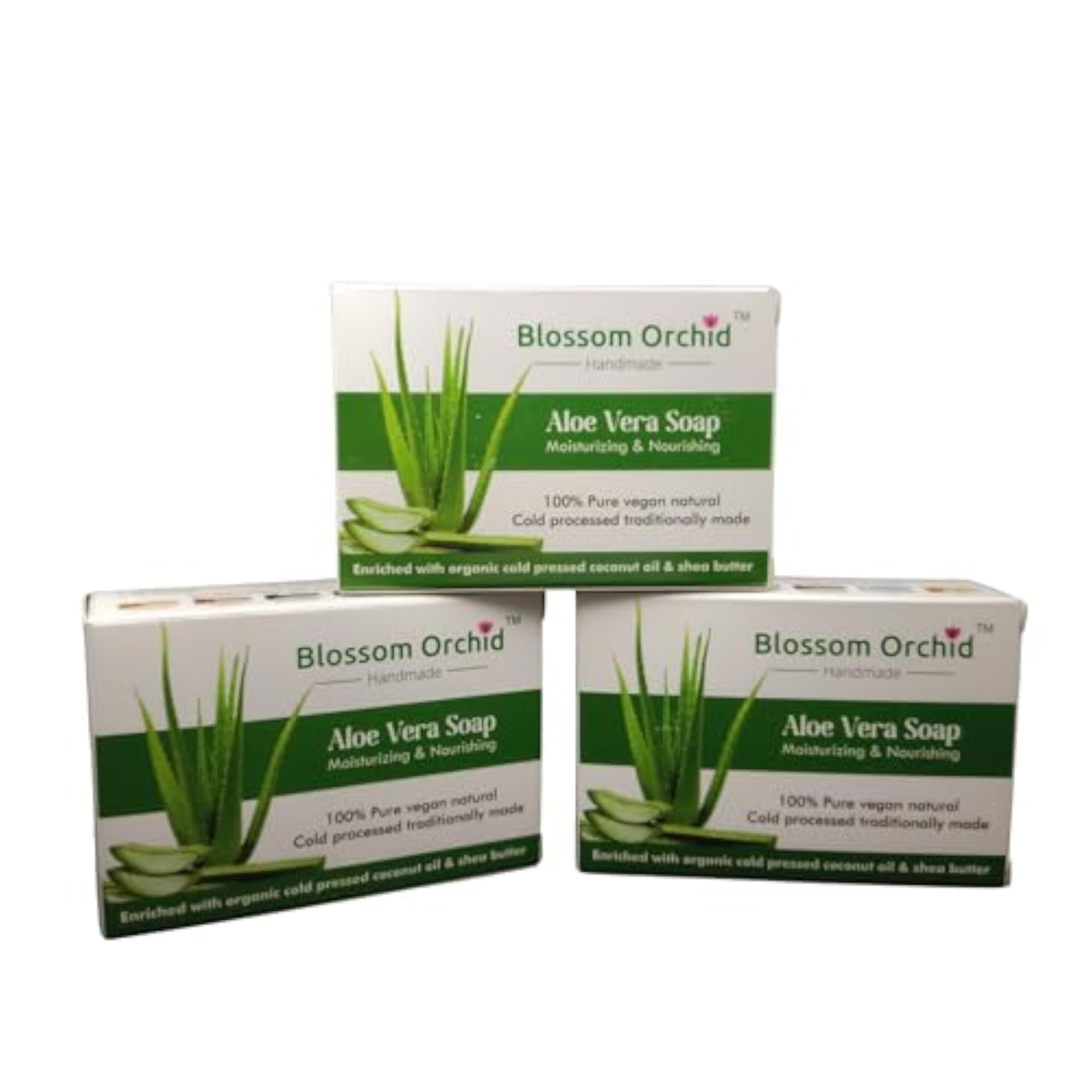 Aloe Vera Organic Soap, SLS/Paraben Free, Pack of 3