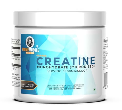 Image of PRIME MUSCLE NUTRITIONS Creatine Monohydrate Powder (250 Grams, Blueberry)