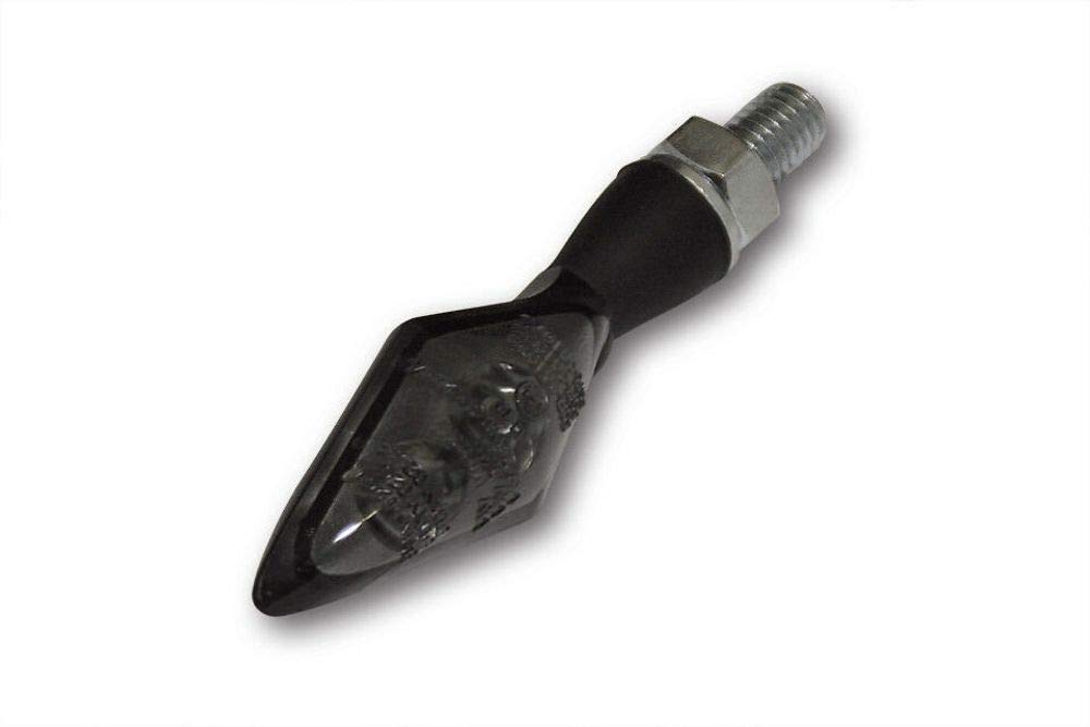 Highsider 203-284 LED-Blinker/Positionsleuchte PEN HEAD DOUBLE, schwarzes Metallgehäuse, getöntes Glas, Paar, E-geprüft.