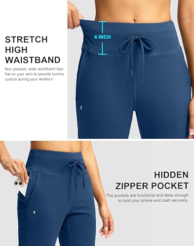 Image of Soothfeel Womens Joggers with Zipper Pockets High Waisted Sweatpants Athletic Leggings Pants for Workout Running Yoga