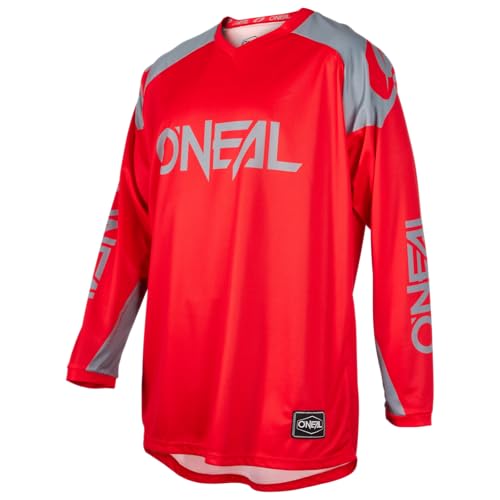 O'NEAL | Jersey | Enduro Motocross | Atmungsaktives Material, Maximale Bewegungsfreiheit, Verlängerter Rücken | Jersey Matrix Ridewear | Erwachsene | Rot Grau | Größe XL