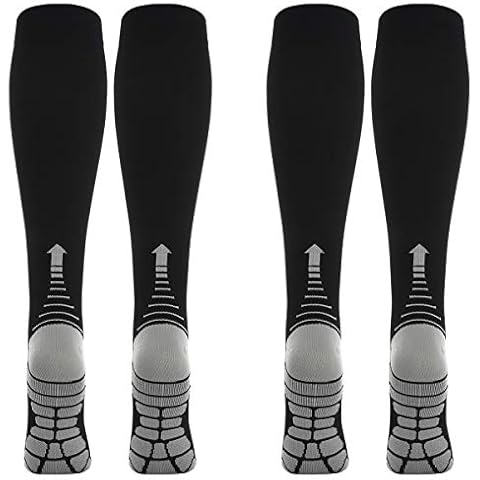 2 Pairs Compression Socks for Men & Women Best Graduated Athletic Fit for Running Flight Travel Pregnancy Flying Nurses Medical Shin Splints -Varicose Veins, Boost Stamina, Circulation & Recovery Cover