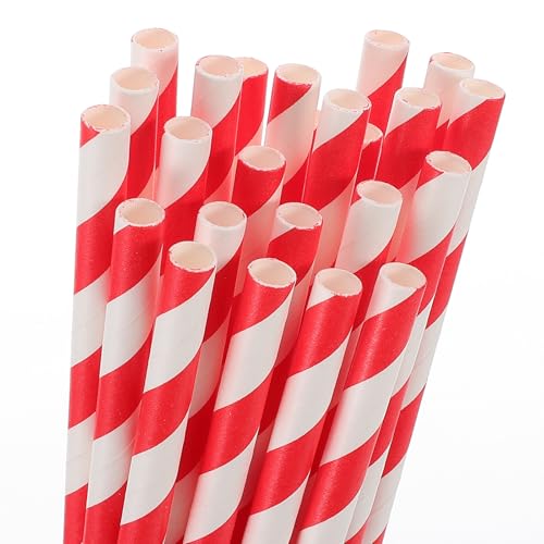 Healeved 100 pitillos de papel rojo biodegradable miniatura 3